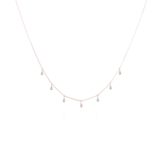 ANNA Halskette Monroe 7 in 18 KT Roségold mit braunen Diamanten Vorderansicht