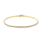 Freisteller Armband TENNIS Vorderansicht in Gelbgold mit braunen Diamanten 