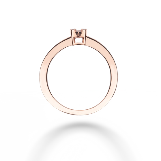 Freisteller von Ring in Roségold mit weißem Diamant 