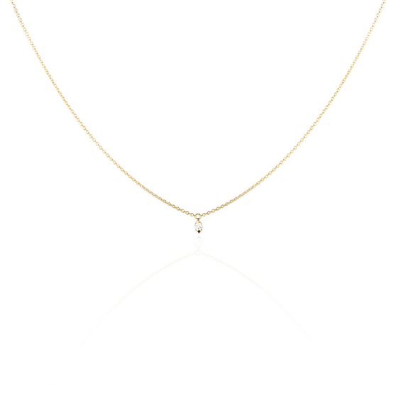 ANNA Halskette VALERIA 1 in 18 KT Gelbgold mit weißem Diamant