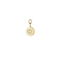 Anhänger COIN mit Herz-Symbol aus weißen Diamanten in 18 KT Gelbgold in Vorderansicht