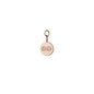 Anhänger Coin Symbol Eternity aus 18 KT Roségold mit Eternity-Symbol und weißen Diamanten in Vorderansicht