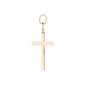 Vorderansicht von ANNA Anhänger TOMMY mit Kreuz Symbol und weißen Diamanten in 18 KT Roségold