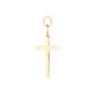 Vorderansicht von ANNA Anhänger TOMMY mit Kreuz Symbol und weißen Diamanten in 18 KT Gelbgold