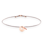 Freisteller ANNA Armband in Roségold mit beigem Band und Stern Symbol mit Schrift i wish...