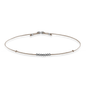 Armband LANA in geschwärztem Sterling Silber mit beigem Stoffband Vorderansicht