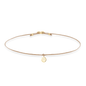 18 KT Gelbgold Smiley Anhänger auf beigen Stoffband