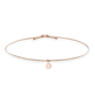 18 KT Roségold Smiley Anhänger auf beigen Stoffband
