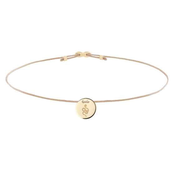 Armband mit Gelbgold Anhänger mit Schlange graviert