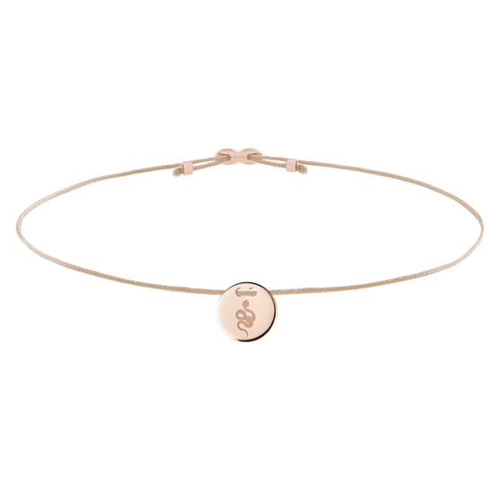 Armband mit Roségold Anhänger mit Schlange graviert