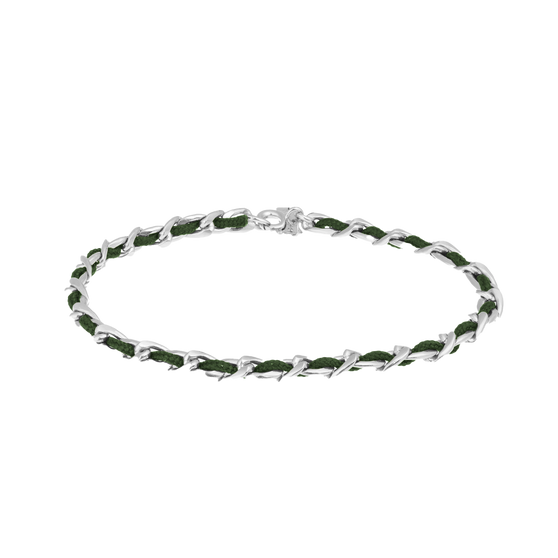 Armkette BEL AIR mit Stoffband in Military-grün Vorderansicht
