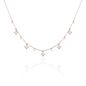 Vorderansicht von ANNA Halskette Leona in 18 KT Rosegold mit 11 weißen Diamanten 
