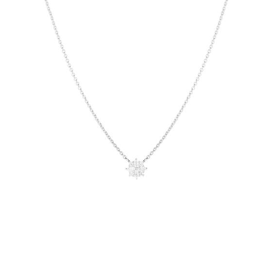 Filigrane ANNA Halskette in Weißgold mit Diamantanhänger Vorderansicht