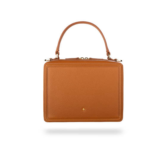 ANNA Leder-Handtasche ELLEN in der Farbe Cognac Vorderansicht