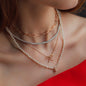 Halsketten Layering mit Halskette Milani, Halskette Daisy, Diamantkette und Gliederkette in Roségold