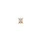 Eleganter Ohrstecker aus 18 KT Gelbgold gefertigt mit zwei weißen Diamanten in Baguette-Schliff horizontal platziert in Vorderansicht