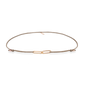 Beiges Stoffarmband mit zwei Gliedern aus 18 KT Roségold Vorderansicht