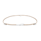 Beiges Stoffarmband mit zwei Gliedern aus 925 Sterling Silver Vorderansicht