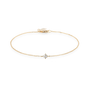 Vorderansicht Armkette SOUL mit weißem Diamant in Gelbgold