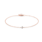 Vorderansicht Armkette SOUL mit weißem Diamant in Roségold