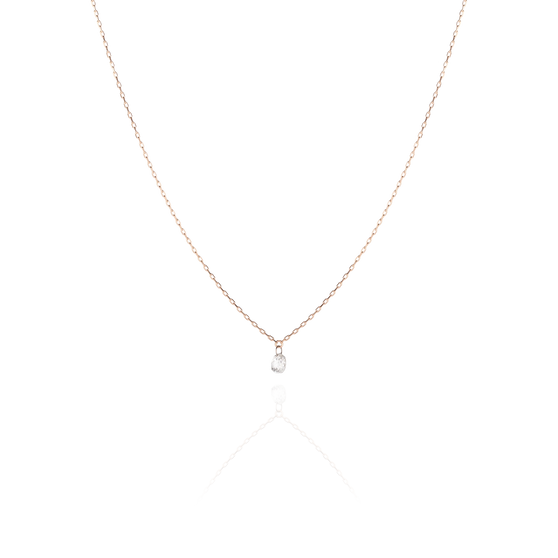 Freisteller Halskette MELINDA in Roségold mit weißem Diamant