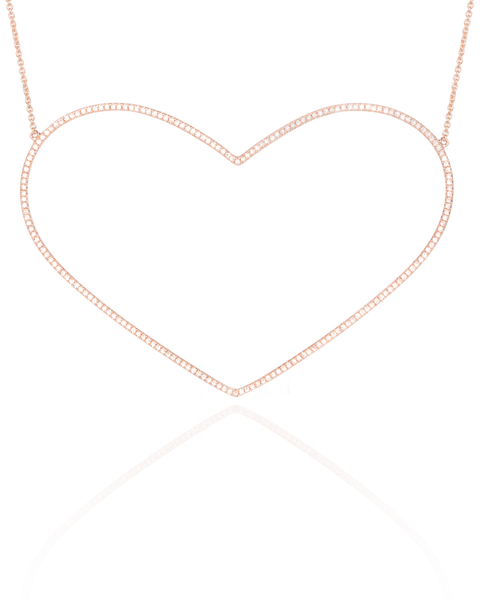 Halskette Valentina 62mm mit weißen Diamanten in 18 KT Rosegold