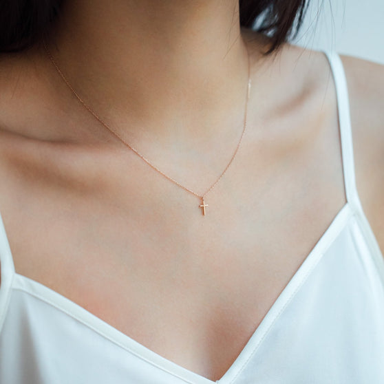 Necklace BLESSED in 18 KT Rose Gold